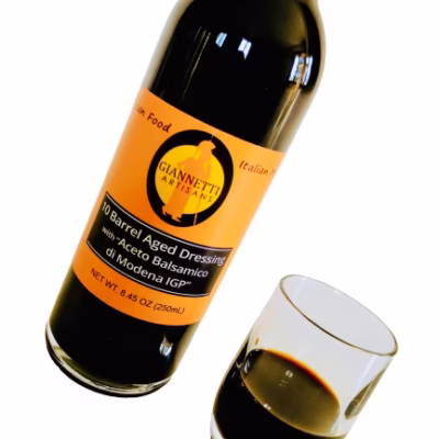 A 8.8 oz bottle of Giannetti Artisans certified balsamic vinegar of modena