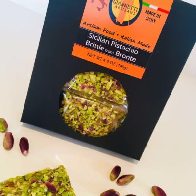 A photo of pistachio brittle imported from Italy