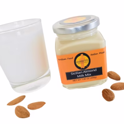 A photo of sicilian almond paste unsweetened used to make almond milk and gelato